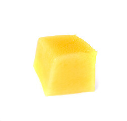 Slice of fresh mango isolated on white background