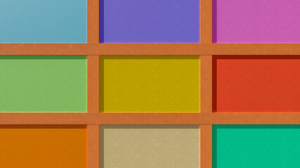 Colorful wall building 3d rendering.