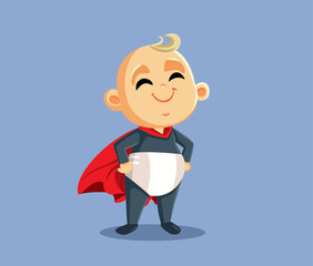 Cute Superhero Baby Vector Cartoon Character © nicoletaionescu