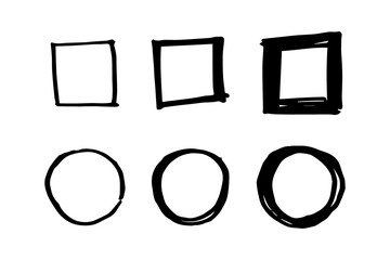 Set frame and circle doodle for design reference.