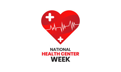 Obraz premium National health center week vector banner template observed on august. Raising awareness accomplishments of america's health centers.