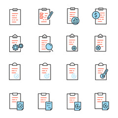 Clipboard icon. Clipboard set symbol vector elements for infographic web.