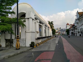 Kota tua, Jakarta, Indonesia - (06-10-2021) : Classic style bus stop building in old town tourist area