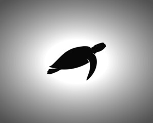 Turtle Silhouette. Isolated Vector Animal Template for Logo Company, Icon, Symbol etc