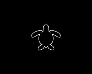 Turtle Silhouette. Isolated Vector Animal Template for Logo Company, Icon, Symbol etc
