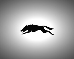 Wolf Silhouette. Isolated Vector Animal Template for Logo Company, Icon, Symbol etc