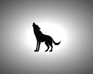 Wolf Silhouette. Isolated Vector Animal Template for Logo Company, Icon, Symbol etc