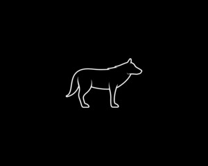 Wolf Silhouette. Isolated Vector Animal Template for Logo Company, Icon, Symbol etc