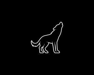 Wolf Silhouette. Isolated Vector Animal Template for Logo Company, Icon, Symbol etc