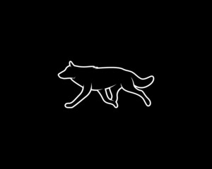 Wolf Silhouette. Isolated Vector Animal Template for Logo Company, Icon, Symbol etc