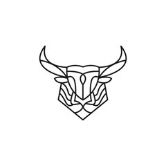 Shield bull head logo vector template.