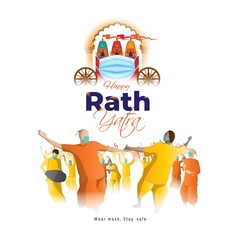 vector illustration for Indian festival Rath Yatra means Chariot Festival.