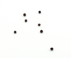 Black pepper on a white background