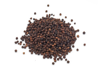 Black pepper on a white background