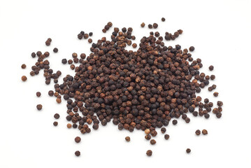Black pepper on a white background