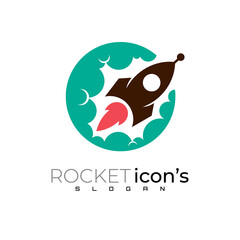 Rocket icons, Rocket logo with simple design