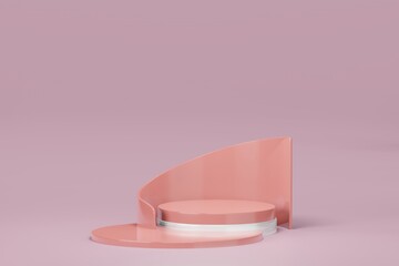 3d rendering illustration of podium display showcase for product placement in minimal design. podium stage showcase