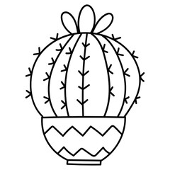 big succulent line icon