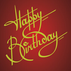 calligraphy happy birthday ornate lettering postcard template vector illustration