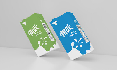 Milk Pack Packaging Packet Design Mockup