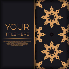 Luxurious invitation card design with vintage Indian ornament. Can be used as background and wallpaper. Elegant and classic vector elements ready for print and typography.