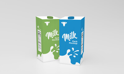 Milk Pack Packaging Packet Design Mockup