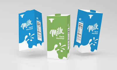 Milk Pack Packaging Packet Design Mockup