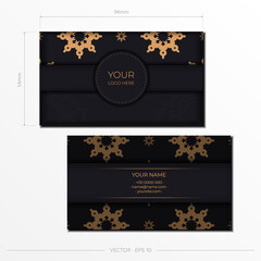 Luxurious business card design with abstract vintage ornaments. Can as Roman background and wallpaper. Elegant and classic elements are great for decorating.