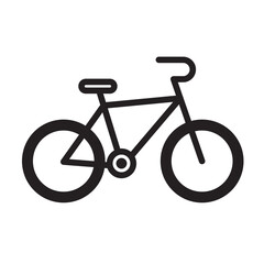 bicycle outline icon. isolated on a white background. suitable for the theme of vehicles, transportation, toys etc.