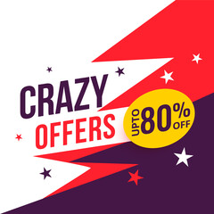 crazy offer sale banner with discount details