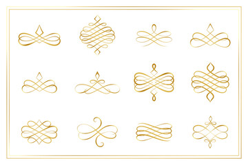 swirl calligraphic ornament decorative borders or dividers collection