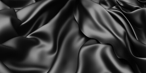 Abstract background luxury cloth. Smooth elegant black silk or satin