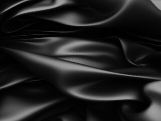 Abstract background luxury cloth. Smooth elegant black silk or satin