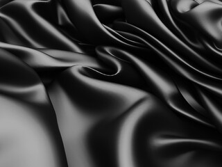 Abstract background luxury cloth. Smooth elegant black silk or satin
