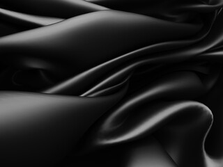 Abstract background luxury cloth. Smooth elegant black silk or satin