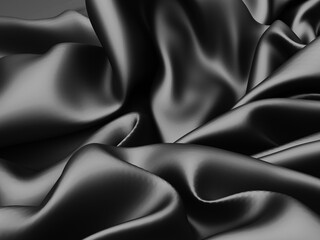 Fototapeta na wymiar Abstract background luxury cloth. Smooth elegant black silk or satin