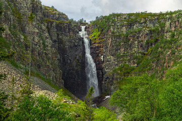 The highest waterfall in Sweden 