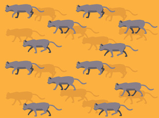Animal Animation Russian Blue Cat Cartoon Vector Seamless Wallpaper