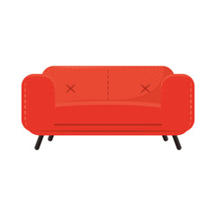 comfortable orange sofa
