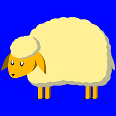 fat sheep in blue screen vector