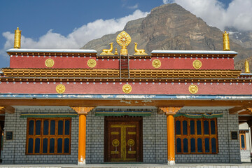 Tabo, India - June 2021: Views of the Tabo Monastery in Tabo village on July 1, 2021 in Spiti...