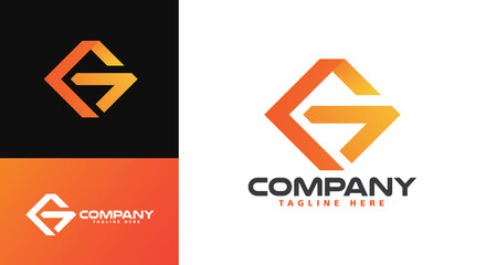 Naklejka premium Letter G logo template for express logistics business. Express cargo, delivery, post, travel, logistics, safe delivery. etc