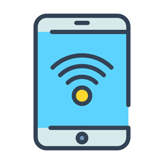 tablet, wireless signal vector Icon-  Modern style high quality vector illustration.