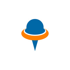 Pin location icon logo design template