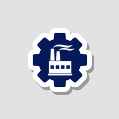 Gear factory icon isolated on gray background