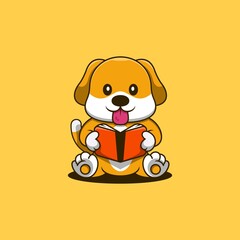 dog mascot character logo design vector illustration