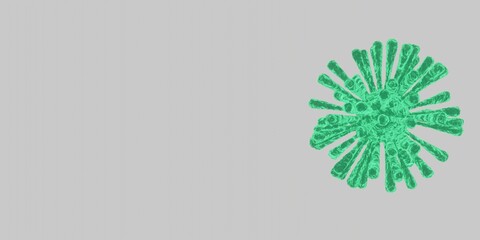 Corona Virus cell. 3D illustration. Coronavirus background.