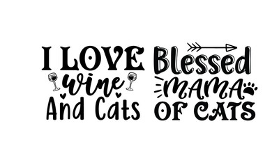 Fototapeta premium Cat SVG T-shirt Design Template