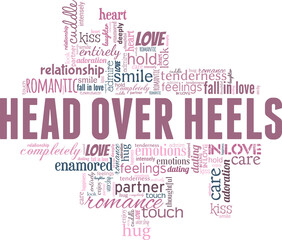 Fototapeta premium Head over heels vector illustration word cloud isolated on a white background.