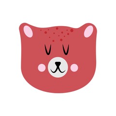 Vector illustration of a cute bear face
